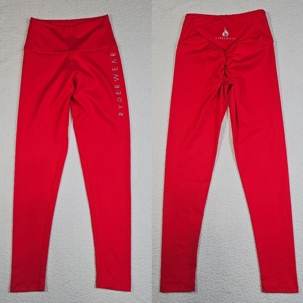 Ryderwear Red Scrunch Butt High Waisted Leggings